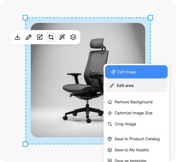 Precision editing on selected regions of a product photo